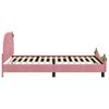 vidaXL Kinderbettgestell mit Kopfteil Rosa 90 x 190 cm Samt
