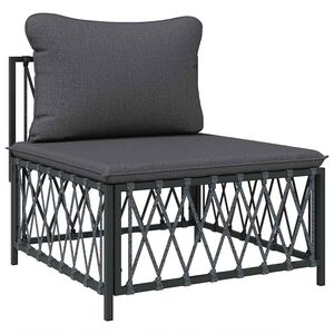 vidaXL Garten-Mittelsofa mit Kissen Anthrazit Gewebe