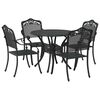 vidaXL Garten Essgruppe 5 stk. Schwarz Aluminium