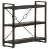 vidaXL B&uuml;cherregal 3 F&auml;cher Schwarz 90x30x80 cm Mango Massivholz