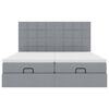 vidaXL Ottoman-Bett mit Matratzen Hellgrau 160x200 cm Stoff