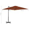 vidaXL Ampelschirm mit Aluminium-Mast 250x250 cm Terrakotta