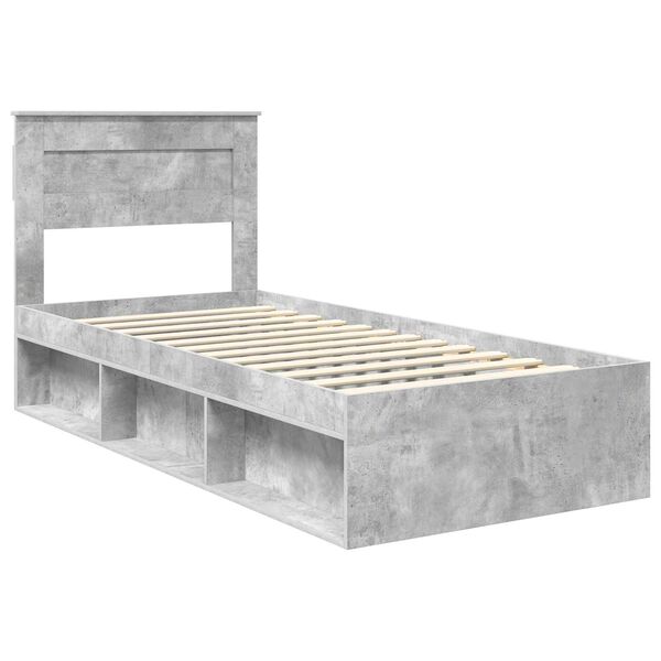 vidaXL Bettrahmen Beton Grau 100 x 200 cm Massives Kiefernholz