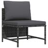 vidaXL Modulares Mittelsofa mit Kissen Grau Poly Rattan