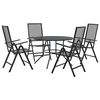 vidaXL Gartenstuhl-Set 5-tlg. Verstellbar Pulverbeschichteter Stahl