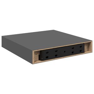 vidaXL Schweberegal Hochglanz-Grau 23x23,5x3,8 cm MDF