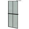 vidaXL Duschwand mit Ablage f&uuml;r Walk-In-Dusche Schwarz 80x195 cm ESG