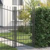 vidaXL Gartentor mit Schloss Grau 150 x 400 cm Stahl