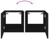 vidaXL TV-Wandschrank mit LED-Leuchten Schwarz 40,5x35x40 cm