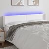 vidaXL LED Kopfteil Wei&szlig; 183x16x78/88 cm Kunstleder