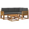 vidaXL Outdoor-Sofagarnitur 5 stk. Natur und Anthrazit Polyester