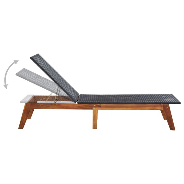 vidaXL Sonnenliege Poly Rattan und Massivholz Akazie