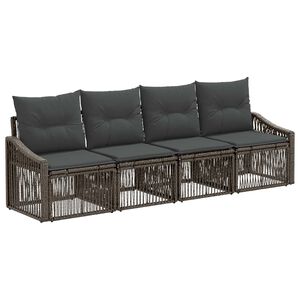 vidaXL Gartensofa-set 4 Stk. Grau Poly-Rattan