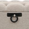 vidaXL Sitzbank mit Stauraum und R&uuml;ckenlehne 110cm Creme Stoff