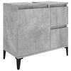 vidaXL 2-tlg. Badm&ouml;bel-Set Betongrau Holzwerkstoff