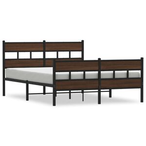 vidaXL Bettgestell ohne Matratze mit Kopf- und Fu&szlig;teil 137x190 cm