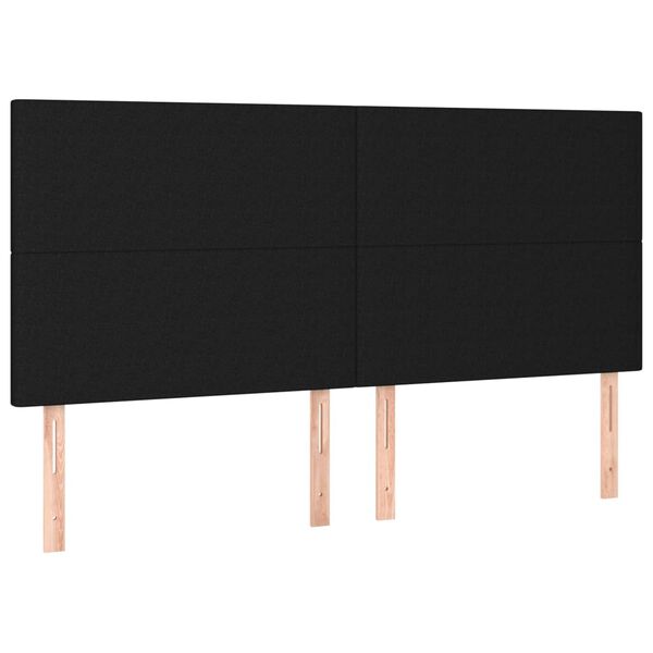 vidaXL Kopfteil Schwarz 180 x 5 x 118/128 cm Stoff