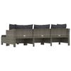 vidaXL 4-tlg. Garten-Lounge-Set mit Kissen Grau Poly Rattan