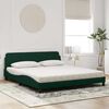vidaXL Bett mit Matratze "Dover" Dunkelgr&uuml;n 180x200 cm Samt