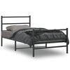 vidaXL Bettgestell mit Kopf- und Fu&szlig;teil Metall Schwarz 100x200 cm