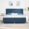 vidaXL LED Boxspringbett mit Matratze Blau 200 x 200 cm Stoff