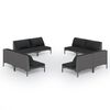 vidaXL 8-tlg. Garten-Lounge-Set mit Kissen Poly Rattan Dunkelgrau