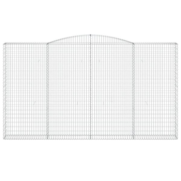 vidaXL Gabionen mit Hochbogen 3 Stk. 400x30x220/240cm Verzinktes Eisen