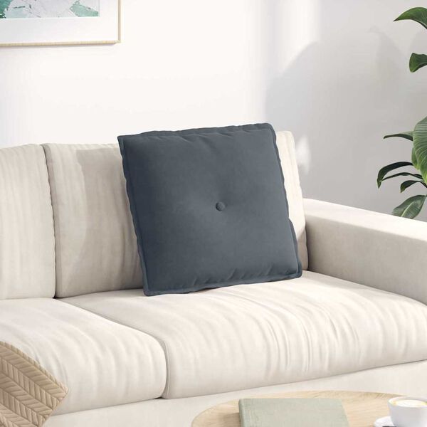 vidaXL R&uuml;ckenkissen Dunkelgrau 50 x 45 cm Cordstoff