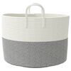 vidaXL Aufbewahrungskorb Grau und Wei&szlig; &Oslash;51x33 cm Baumwolle