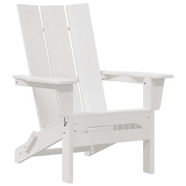 vidaXL Klappbarer Adirondack-Stuhl Weiß 74.5 x 80.5 x 90cm HDPE