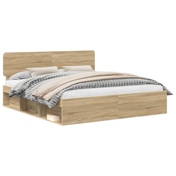 vidaXL Bettrahmen Sonoma 180 x 200 cm Massives Kiefernholz