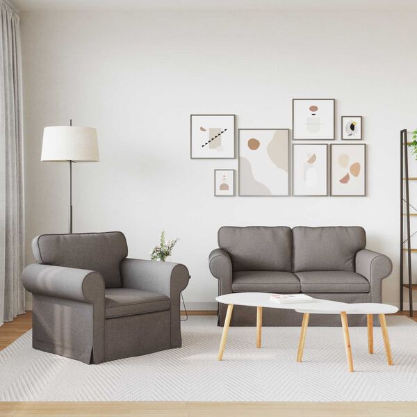 vidaXL Sofa 2 pcs Taupe