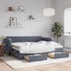 vidaXL Tagesbett Ausziehbar mit Schubladen Dunkelgrau 90x200 cm Samt