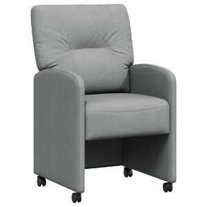 vidaXL Esszimmerst&uuml;hle mit Rollen 2 pcs Hellgrau 57 x 67 x 95 cm Stoff
