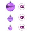 vidaXL Weihnachtskugeln 100 Stk. Lila &Oslash;3/4/6 cm