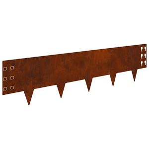 vidaXL Raseneinfassung 10 stk. 100 x 25 cm Stahl Rostig