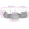vidaXL 5-tlg. Garten-Sofagarnitur mit Kissen Braun Poly Rattan