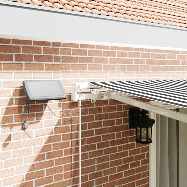 vidaXL Markise mit LED-Beleuchtung Manuell Anthrazit & Wei&szlig; 450x300 cm