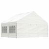 vidaXL Pavillon mit Dach Weiß 4,46x5,88x3,75 m Polyethylen