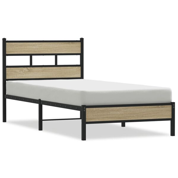 vidaXL Bettgestell ohne Matratze Sonoma-Eiche 90x200 cm Holzwerkstoff