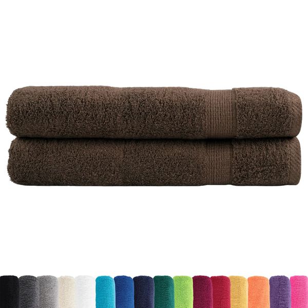 vidaXL Premium Saunat&uuml;cher SOLUND 2 Stk. Braun 80x200 cm 600 g/m&sup2;