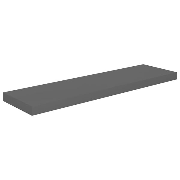 vidaXL Schweberegale 2 Stk. Hochglanz-Grau 90x23,5x3,8 cm MDF