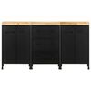 vidaXL Sideboard mit 3 Schubladen und 4 T&uuml;ren Raues Mangoholz