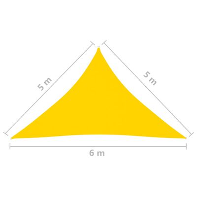 vidaXL Sonnensegel Oxford-Gewebe Dreieckig 5x5x6 m Gelb