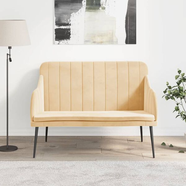 vidaXL Sitzbank Creme 110x76x80 cm Samt