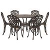 vidaXL Garten Essgruppe 7 pcs Bronze 90 x 90 x 75 cm Gussaluminium