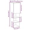 vidaXL TV-Schrankset 2 pcs Schwarz Eichen-Optik 30,5 x 30 x 102 cm