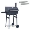 vidaXL Holzkohlegrill 75 x 48 x 120 cm Silber