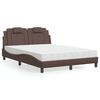 vidaXL Bett "Viana" mit Matratze Braun 140x190 cm Kunstleder