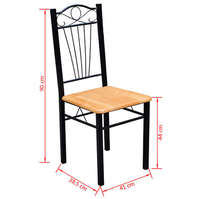 Esszimmer Stühle & Tisch (5er Set) Holz & Metall hellbraun